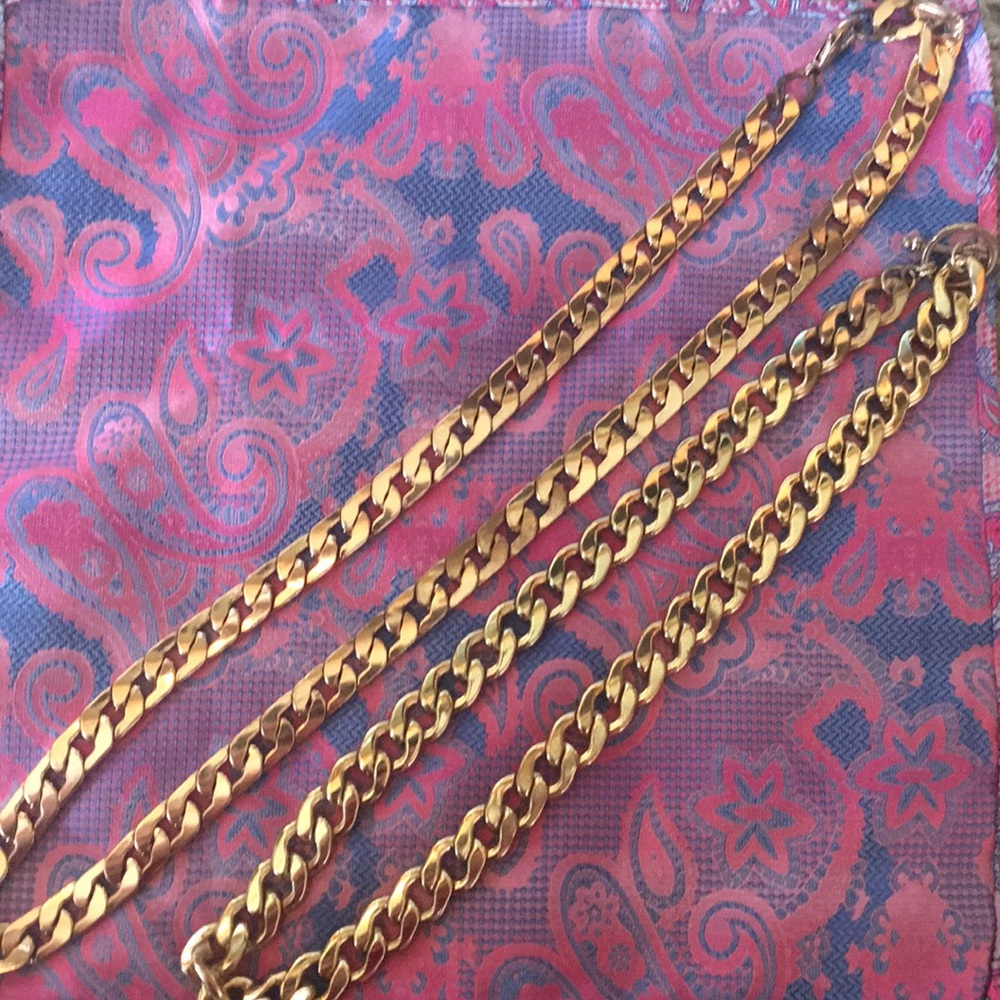 2 gold plated chain necklaces